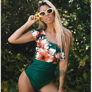 Sexy One Shoulder Ruffle Swimwear 2019