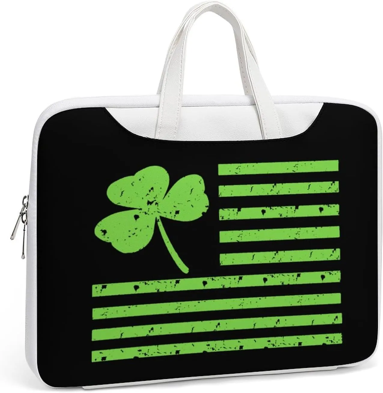 Shamrock Flag Leather Bag Laptop Case Slim Water Resistant Computer Bags with Handle Briefcase for Work