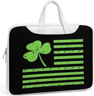 Shamrock Flag Leather Bag Laptop Case Slim Water Resistant Computer Bags with Handle Briefcase for Work