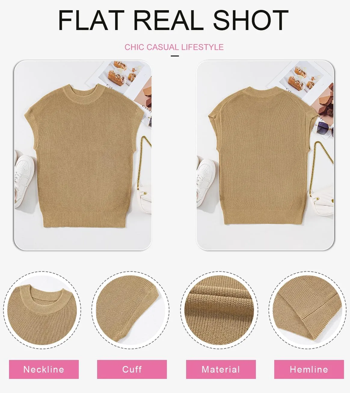 SHEWIN Womens Sweaters Crewneck Short Sleeve Shirts Casual Ribbed Knit Pullover Sweater Loose Tops for Women 2025