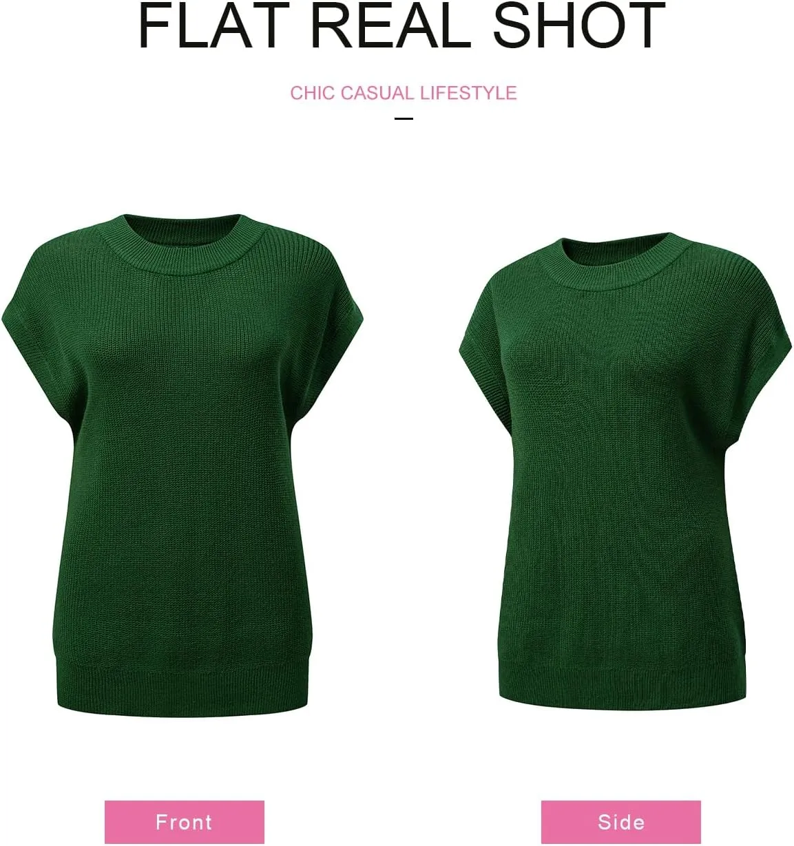 SHEWIN Womens Sweaters Crewneck Short Sleeve Shirts Casual Ribbed Knit Pullover Sweater Loose Tops for Women 2025