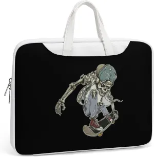 Skull Skateboard Leather Bag Laptop Case Slim Water Resistant Computer Bags with Handle Briefcase for Work