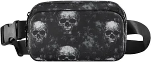 Skulls Black Fanny Pack Water Resistant Waist Pack Sling Bag Purse for Women Men Travel Hiking