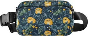 Sloth Pattern Fanny Pack Water Resistant, Women Men Waist Pack Sling Bag Purse for Travel Hiking