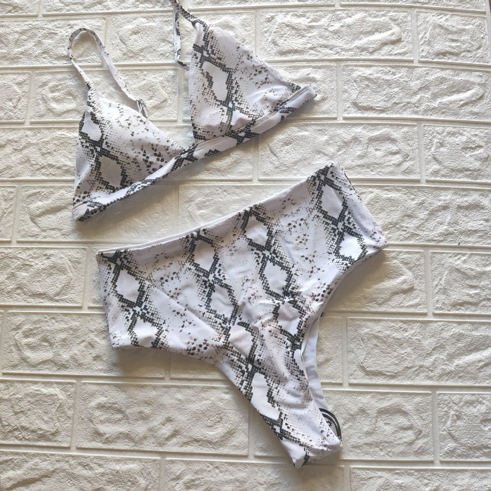 Snake Print High Waist  Bikini