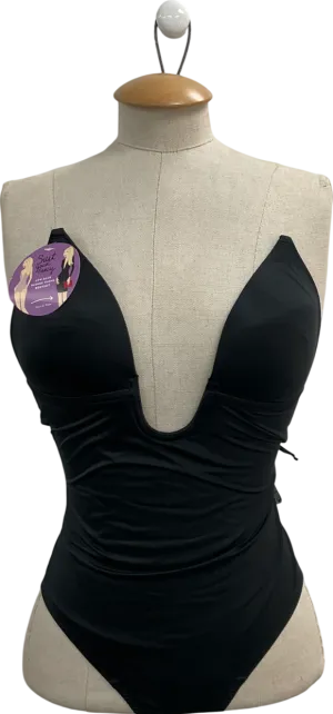 Spanx Black Plunge Low Back Thong Bodysuit UK 12