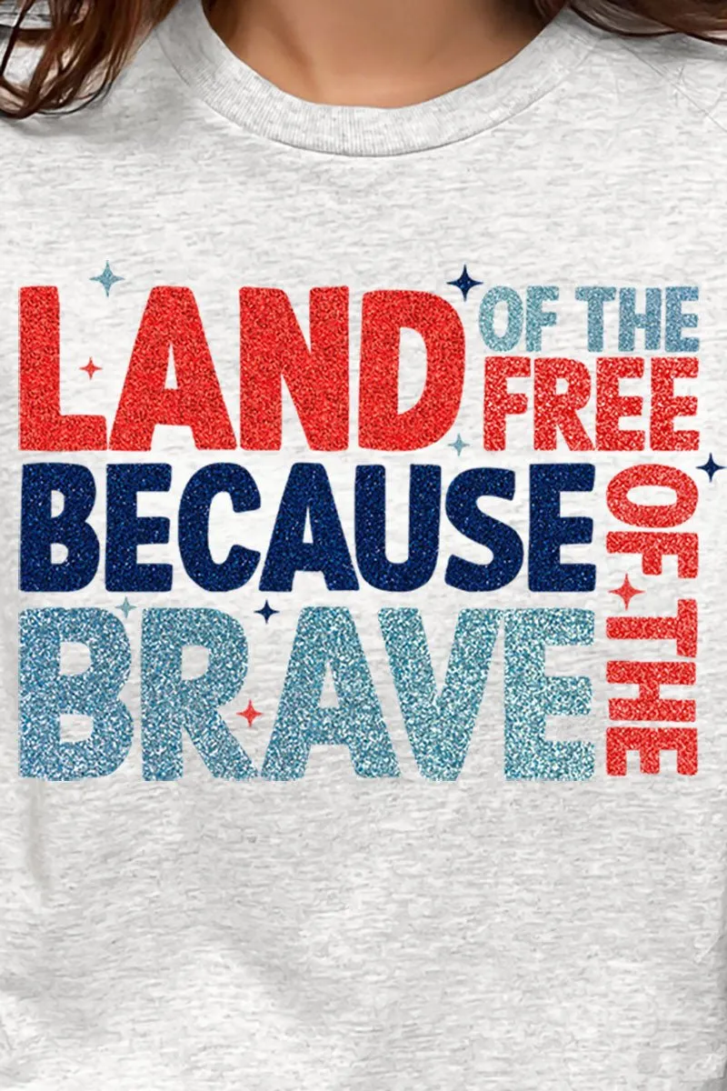 Sparkle Land Of The Free Short Sleeve Relaxed Fit T-Shirt