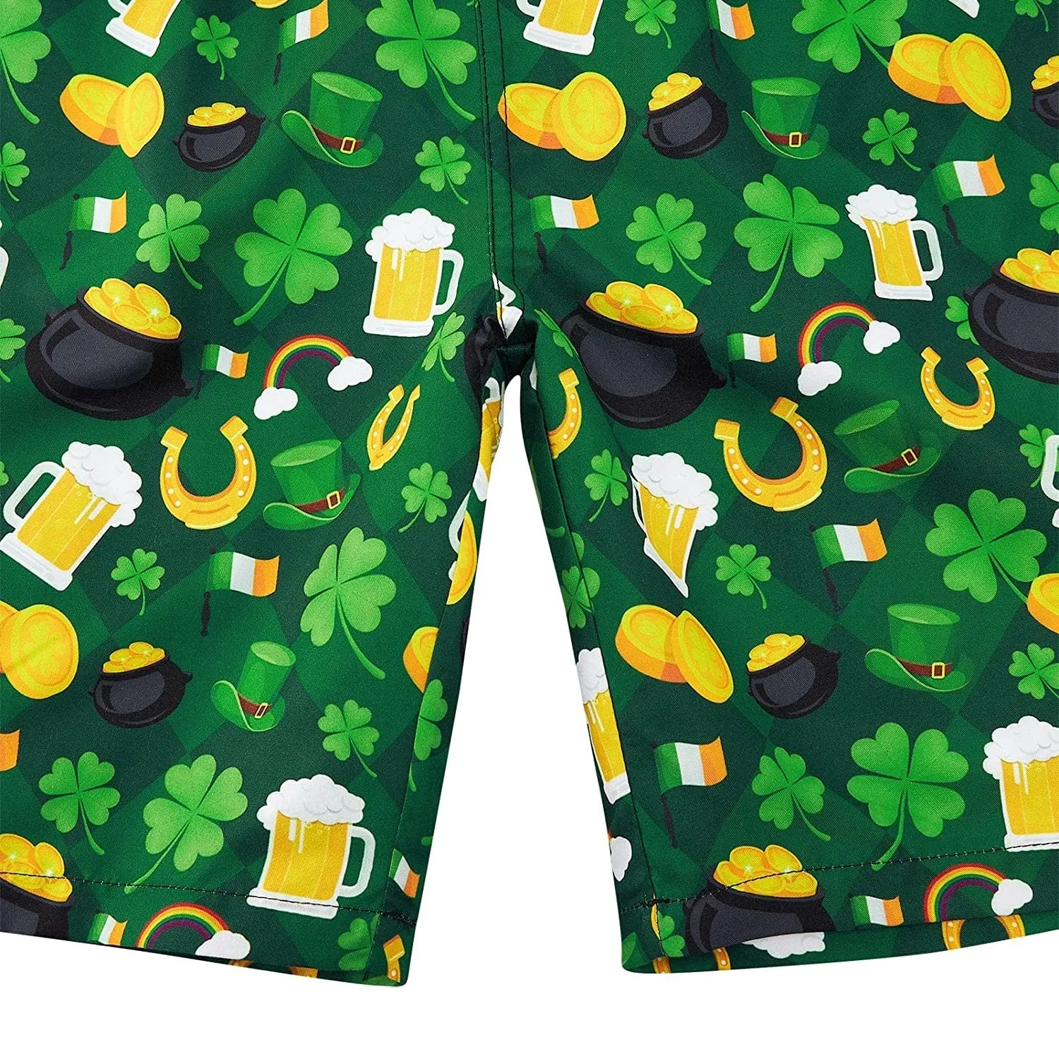 St Patrick's Day Clover  Funny Boy Swim Trunk