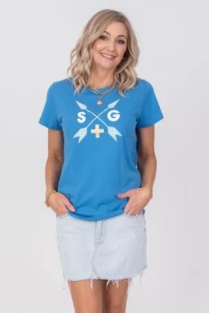 Stella   Gemma - Arrows Tee - Colbalt