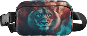 Surreal Lion Fanny Pack Water Resistant Waist Pack Sling Bag Purse for Women Men Travel Hiking