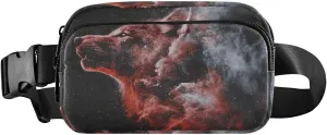Surreal Wolf Fanny Pack Water Resistant Waist Pack Sling Bag Purse for Women Men Travel Hiking