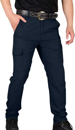 Tactic Pants for Men Hiking Water Resistant Ripstop Flex Cargo Pants Multi Pockets Outdoor Lightweight Trousers