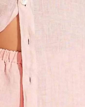Tallows Linen Short In Coral | Coral