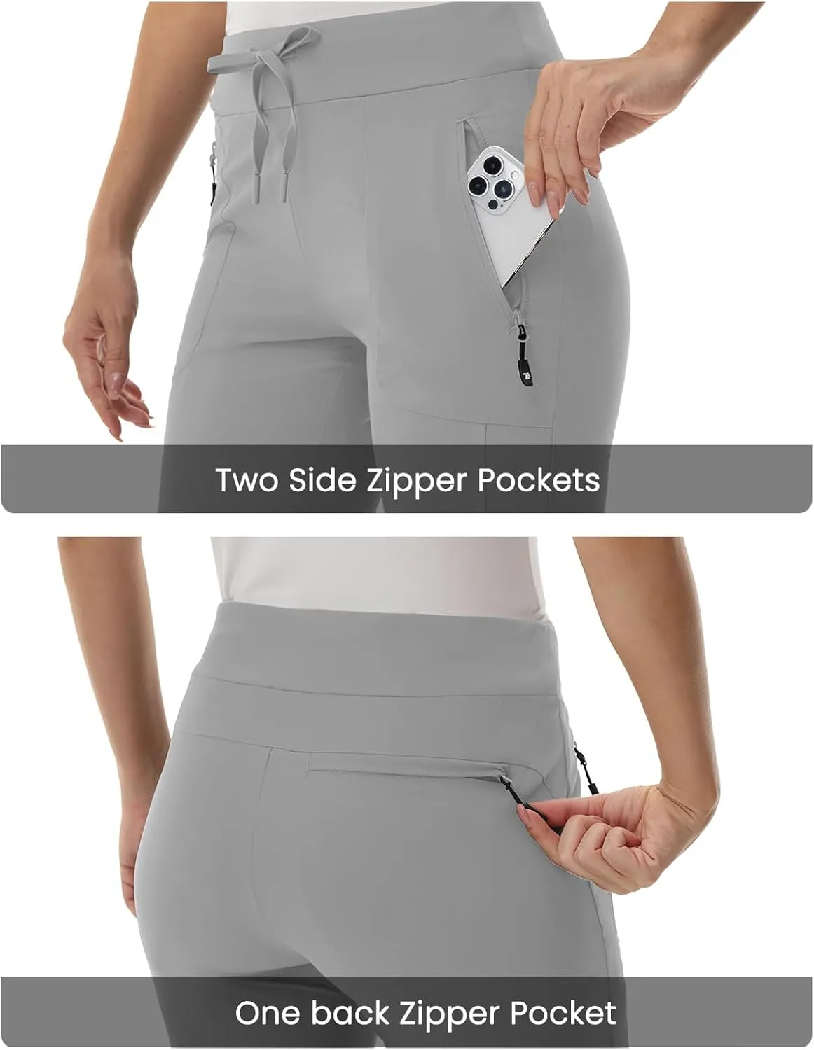 TBMPOY Women's Hiking Pants Lightweight Outdoor Quick Dry Travel Joggers Water Resistant Athletic Pants Zipper Pockets