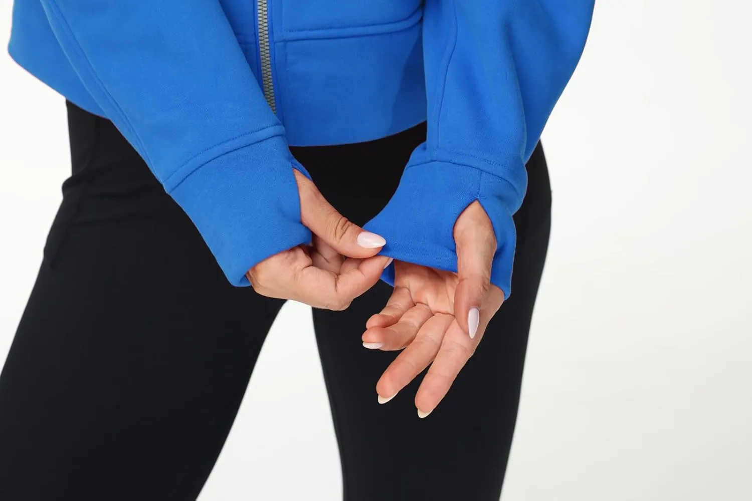 THE GYM PEOPLE Women's Full-Zip Up Hoodies Jacket Fleece Workout Crop Tops Sweatshirts with Pockets Thumb Hole