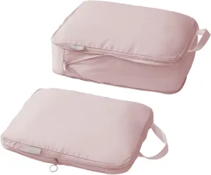 tianzong Compression Packing Cubes for Suitcases, Luggage Organizer Bags Set for Travel (Pink, 2 Pack Large)