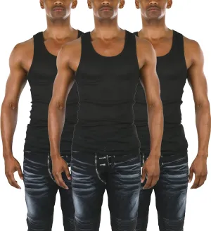 ToBeInStyle Men's Slim Fit Shallow Scoop Neck Sleeveless A-Shirts