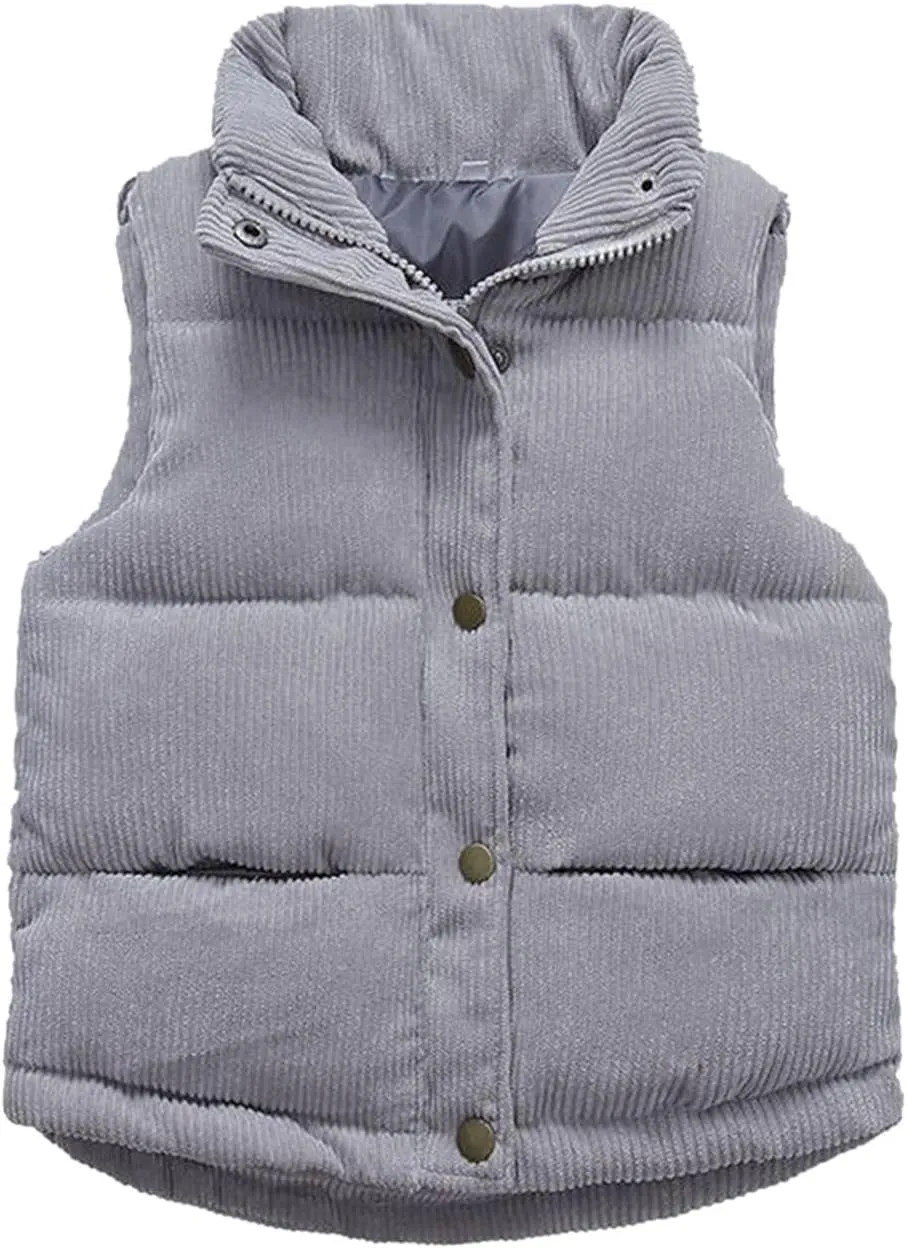 Toddler Boys Girls Vest Fleece Fuzzy Sleeveless Coat Outerwear Pockets Boy Coat with Thumb Holes