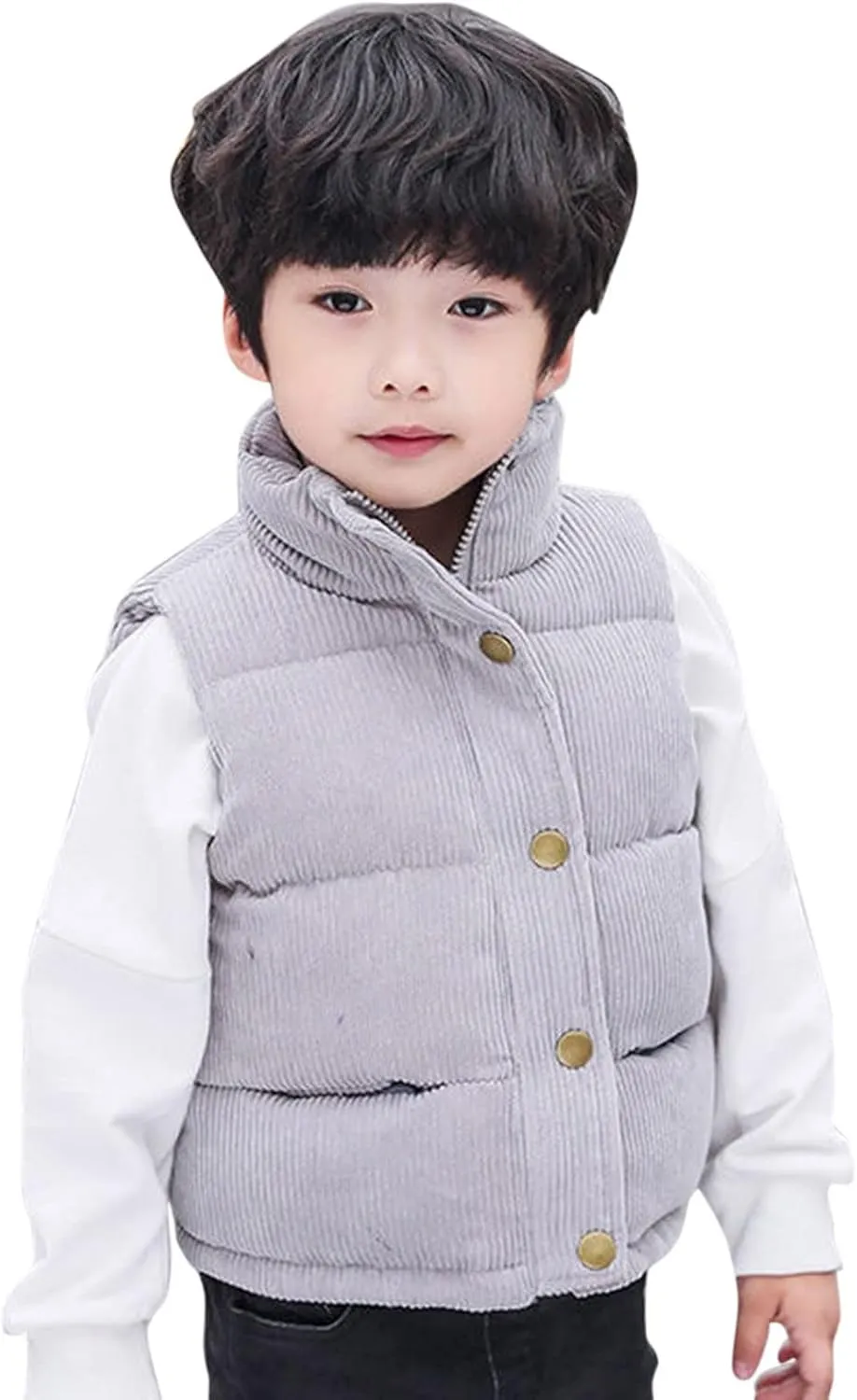 Toddler Boys Girls Vest Fleece Fuzzy Sleeveless Coat Outerwear Pockets Boy Coat with Thumb Holes