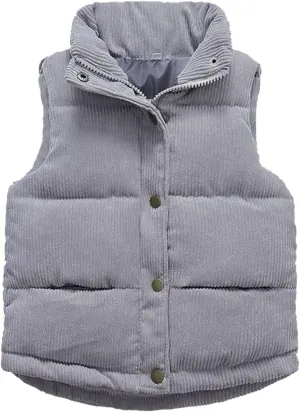 Toddler Boys Girls Vest Fleece Fuzzy Sleeveless Coat Outerwear Pockets Boy Coat with Thumb Holes