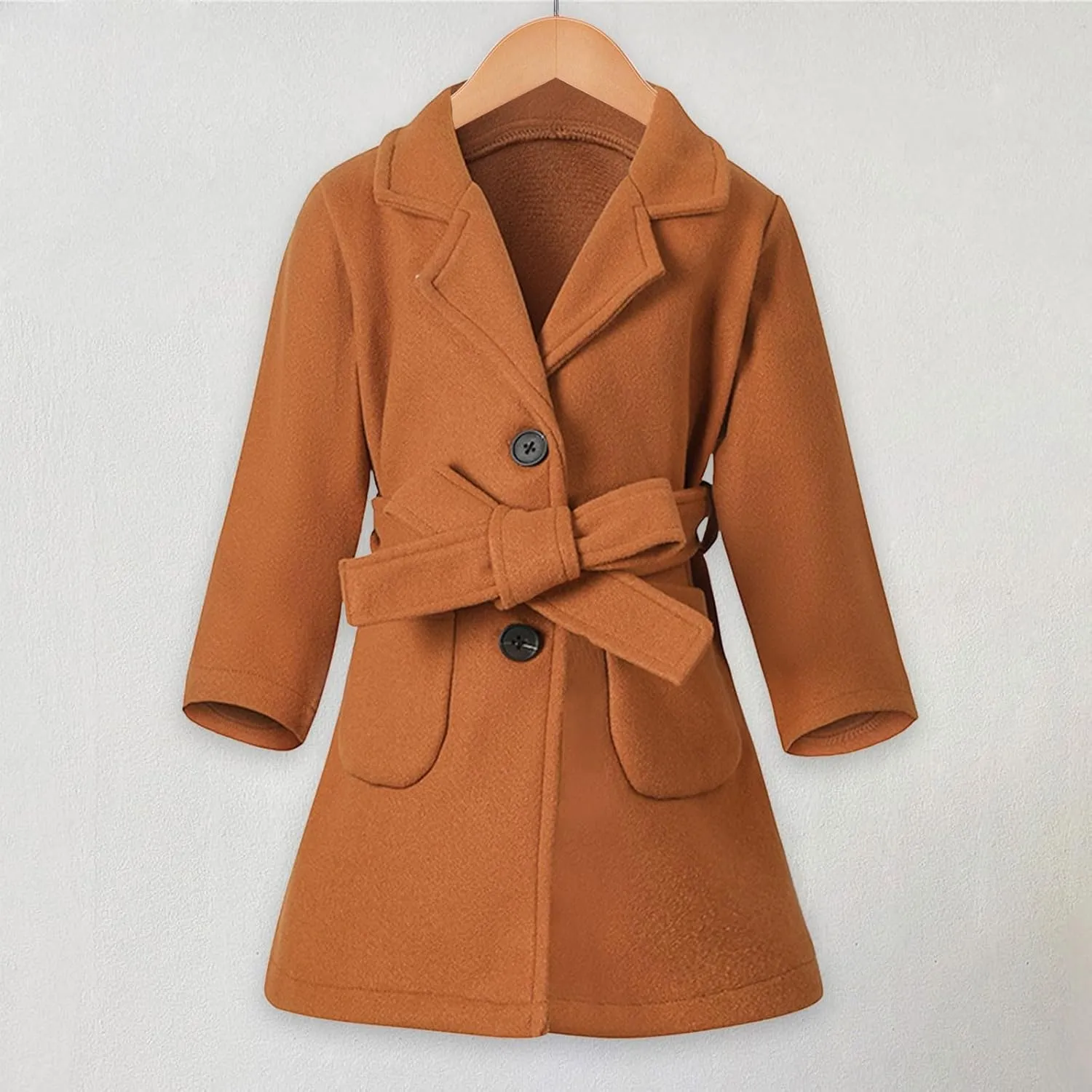 Toddler Girls Trench Coat Baby Girl Woolen Dress Coat Girl Dress Coat Peacoat Winter Double Buttons Fall Clothes