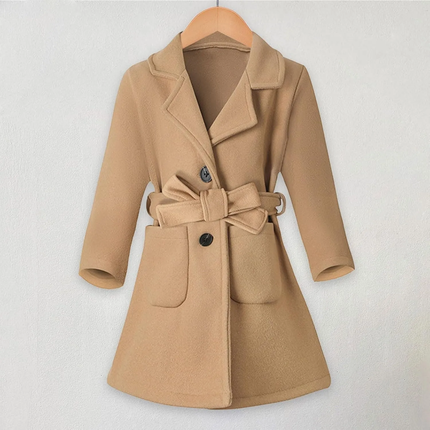 Toddler Girls Trench Coat Baby Girl Woolen Dress Coat Girl Dress Coat Peacoat Winter Double Buttons Fall Clothes