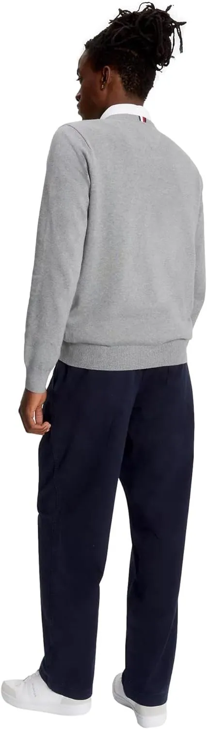 TOMMY HILFIGER Men's Signature Solid Crewneck Pullover Sweater 2025 Collection
