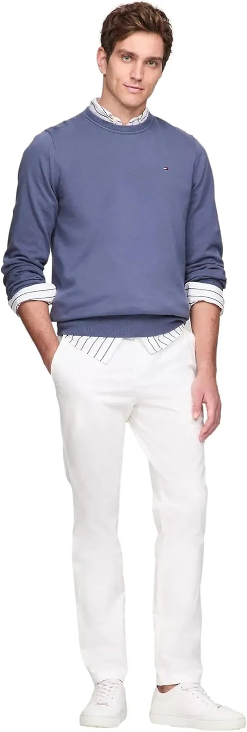 TOMMY HILFIGER Men's Signature Solid Crewneck Pullover Sweater 2025 Collection