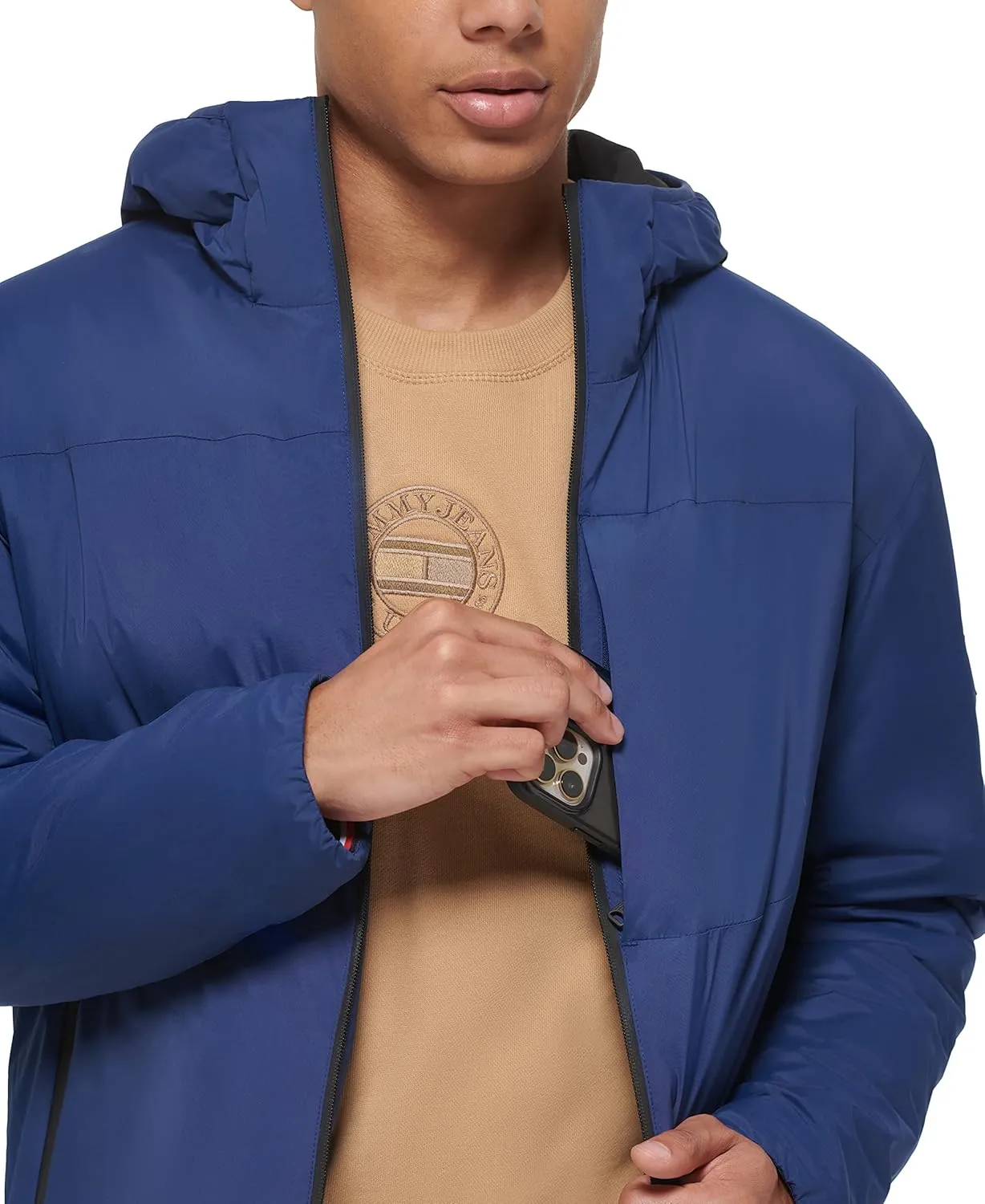 Tommy Hilfiger Men's Stretch Performance Filled Rain Jacket