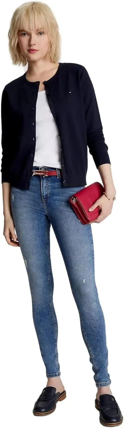 TOMMY HILFIGER Women's Solid Cardigan Sweater with Regular Buttons Collection 2025