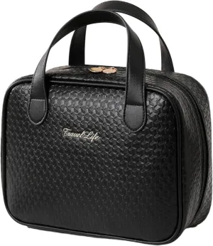 Travel Makeup Bag for Women, Large Capacity Cosmetic Bags, Organizer Portable Water-resistant Toiletry Bag (black)