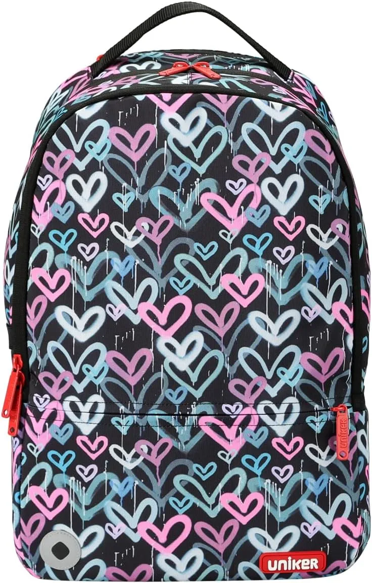 UNIKER Graffiti Backpack, Designer Laptop Backpack for 15.6 Inch Work,Water Resistant Backpack Computer Bag,HeartBeat