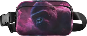 Universe Gorilla Fanny Pack Water Resistant Waist Pack Sling Bag Purse for Women Men Travel Hiking