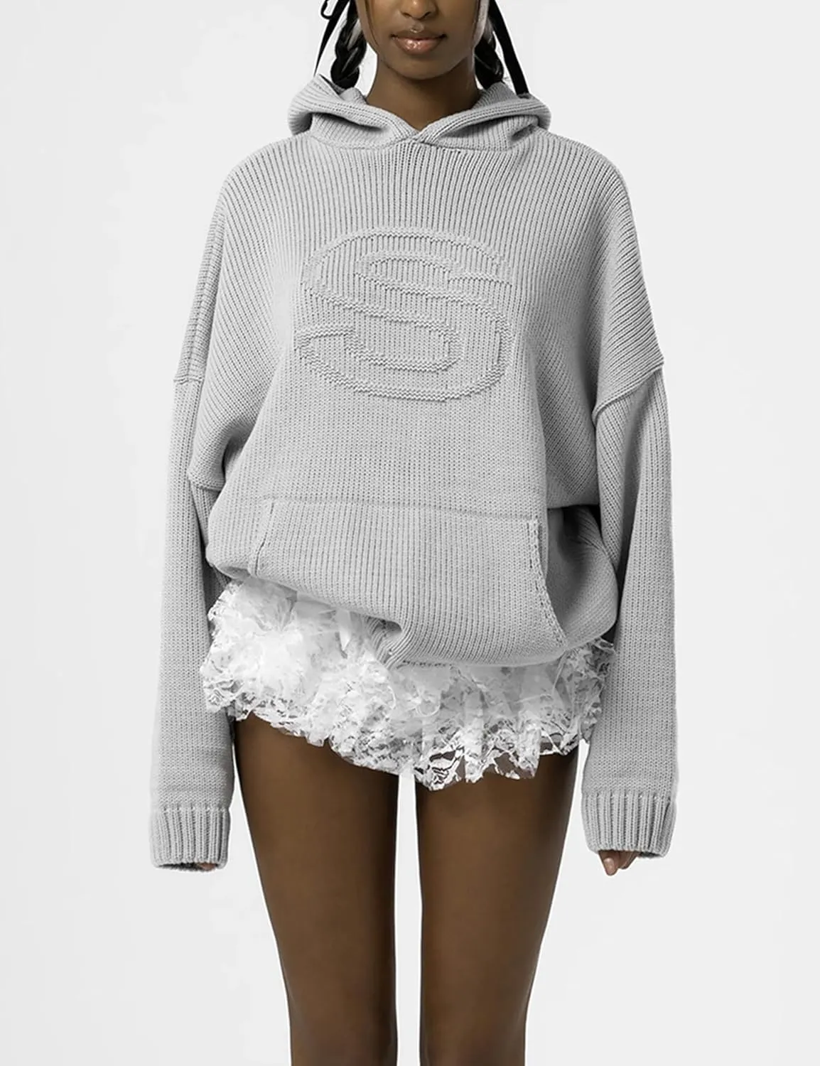VAOYIU Women's Hoodies Sweater Knit Tops Oversized Fashion Pullover Casual Long Sleeve Shirts with Pockets