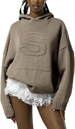 VAOYIU Women's Hoodies Sweater Knit Tops Oversized Fashion Pullover Casual Long Sleeve Shirts with Pockets
