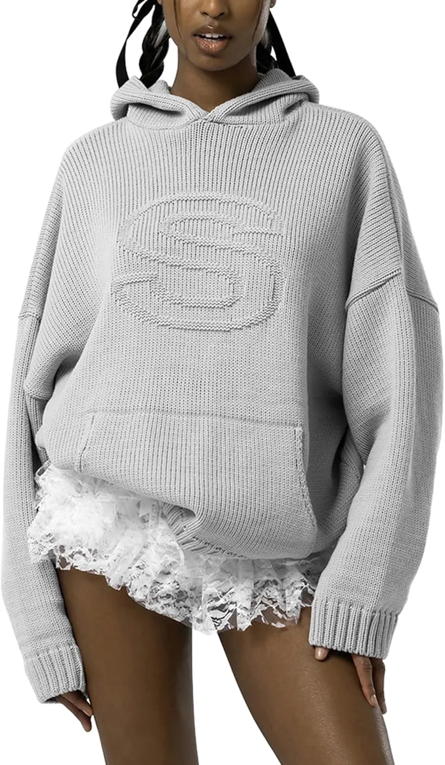 VAOYIU Women's Hoodies Sweater Knit Tops Oversized Fashion Pullover Casual Long Sleeve Shirts with Pockets
