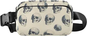 Vintage Skulls Fanny Pack Water Resistant, Women Men Waist Pack Sling Bag Purse for Travel Hiking