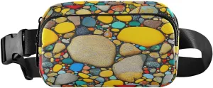 Vivid Pebble Fanny Pack Water Resistant, Women Men Waist Pack Sling Bag Purse for Travel Hiking