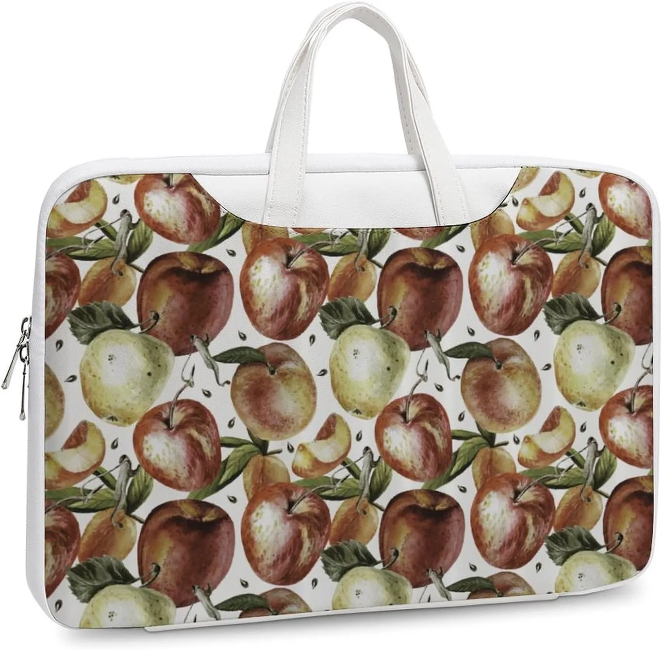 Watercolor Fruits Leather Bag Laptop Case Slim Water Resistant Computer Bags with Handle Briefcase for Work
