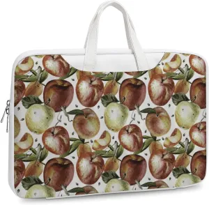 Watercolor Fruits Leather Bag Laptop Case Slim Water Resistant Computer Bags with Handle Briefcase for Work