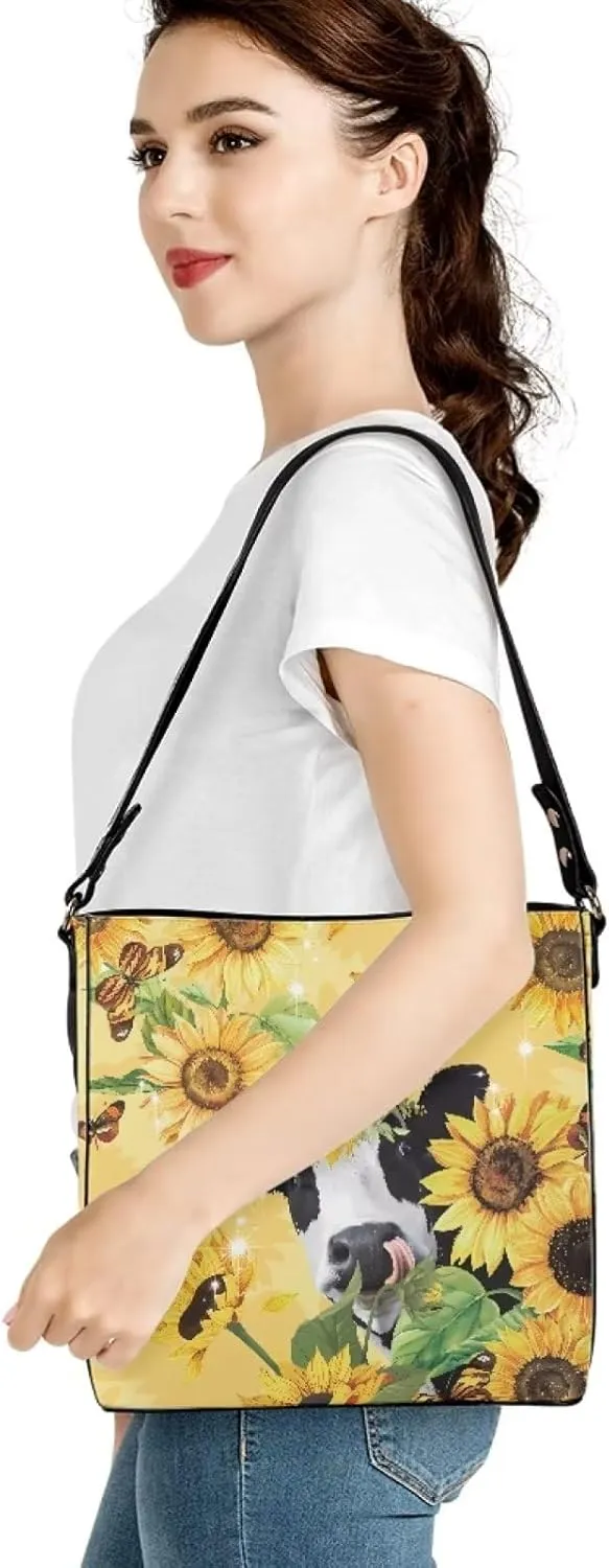 Waterproof Leather Bucket Bag, Water Resistant Adjustable Crossbody Sling Bag for Travel Daily, 11x 4.5x 11.4
