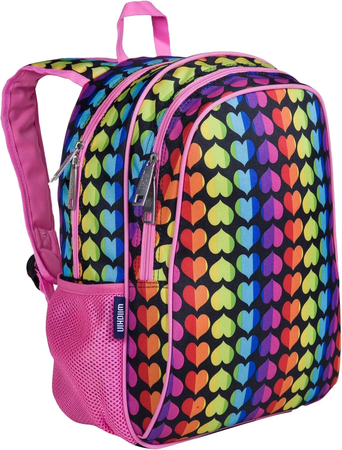 Wildkin 15-inch Kids Backpack  Durable, Padded, Adjustable for School & Travel - Rainbow Hearts