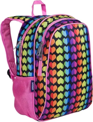 Wildkin 15-inch Kids Backpack  Durable, Padded, Adjustable for School & Travel - Rainbow Hearts