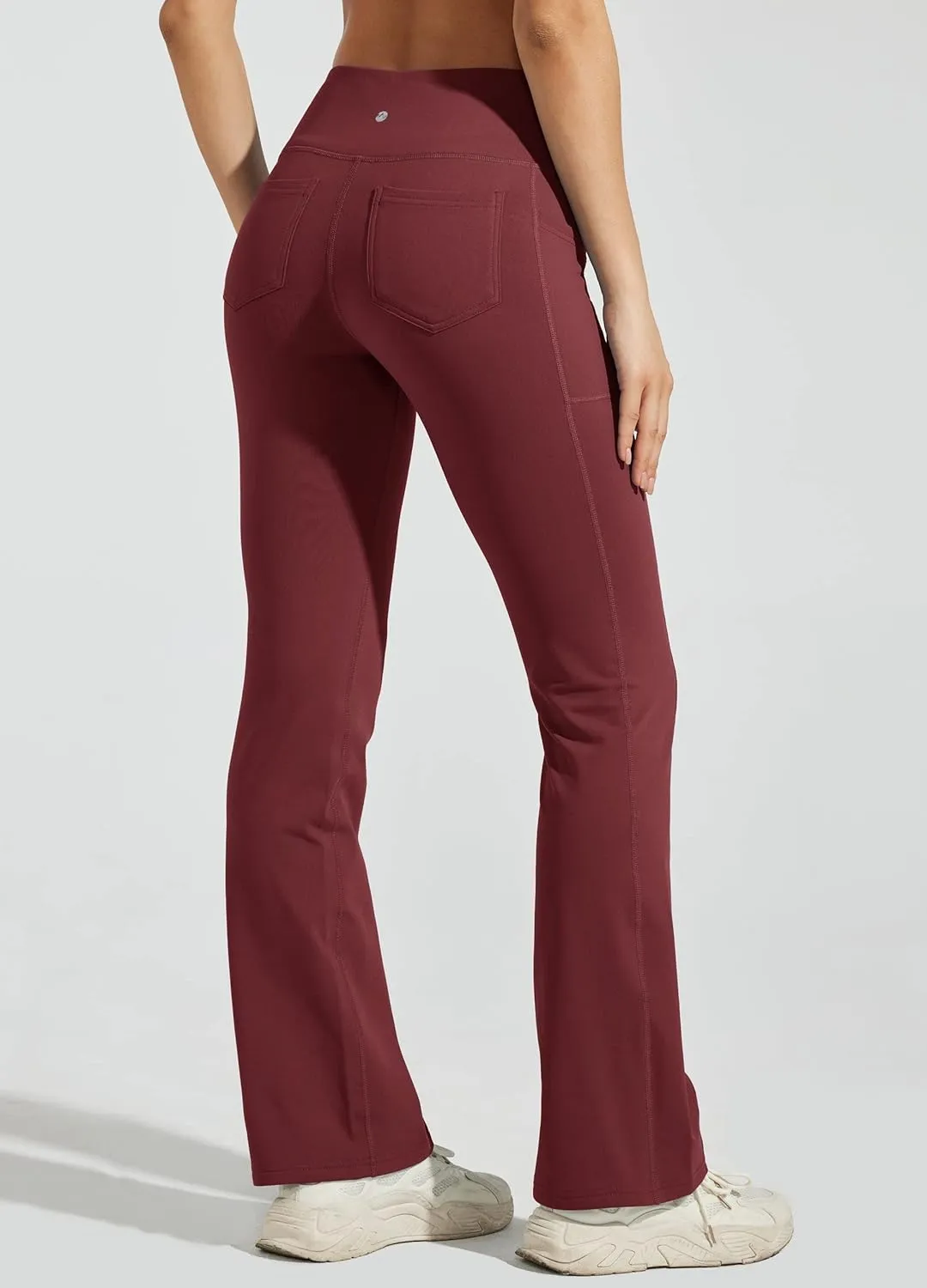 Willit Women's Fleece Lined Pants Yoga Bootcut Thermal Winter Pants High Waisted Flare Leggings Water Resistant