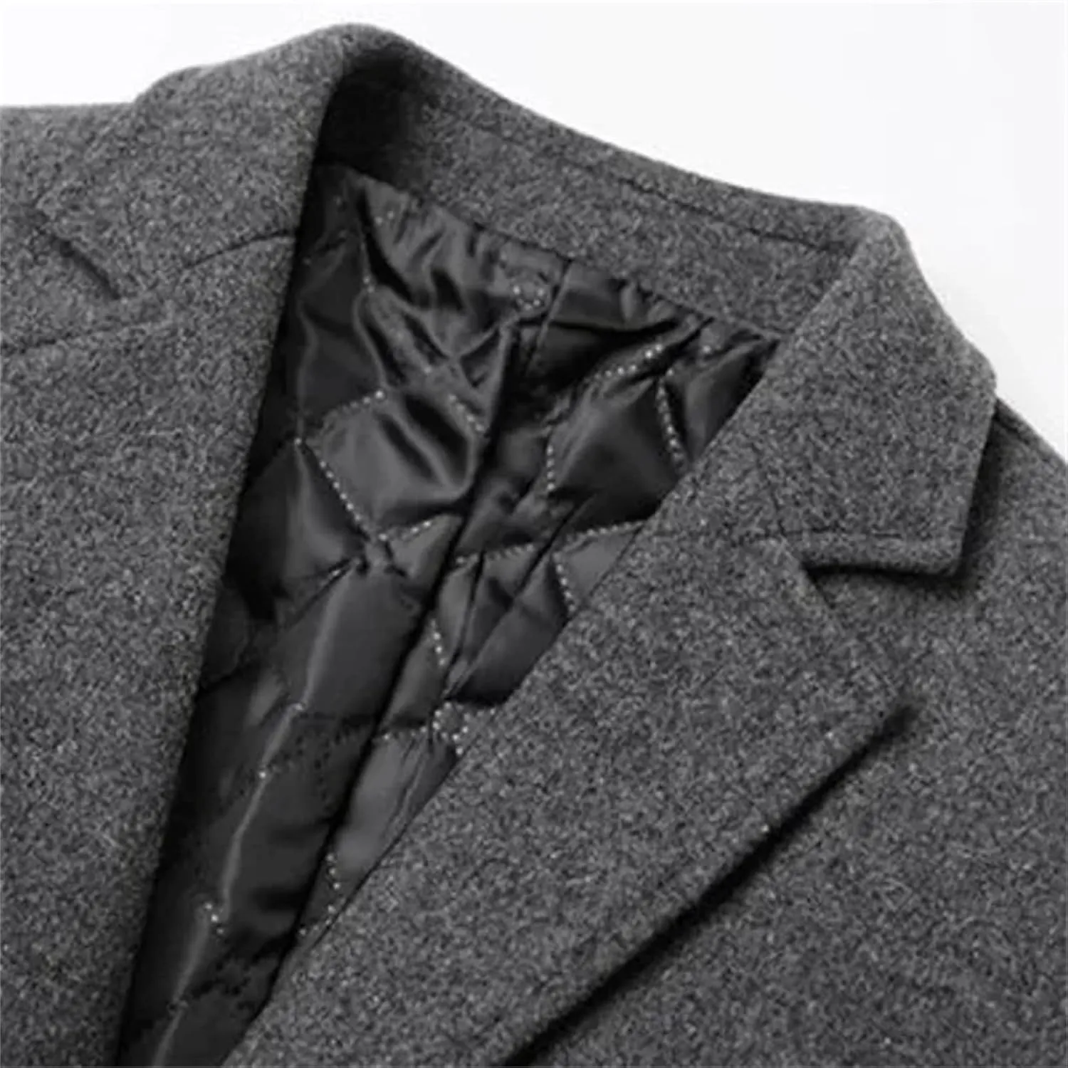 Winter Wool Trench Coat Men Thicken Long Cotton-Padded Overcoat Slim Business Casual Jacket Men Woolen Warm Outwear