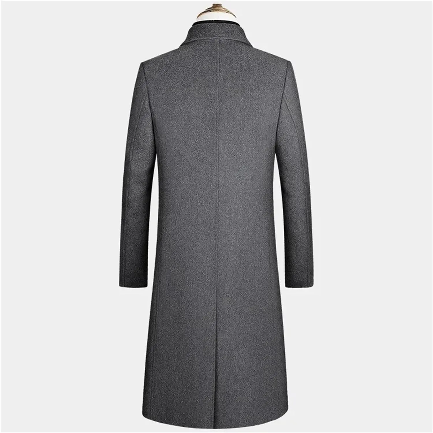 Winter Wool Trench Coat Men Thicken Long Cotton-Padded Overcoat Slim Business Casual Jacket Men Woolen Warm Outwear