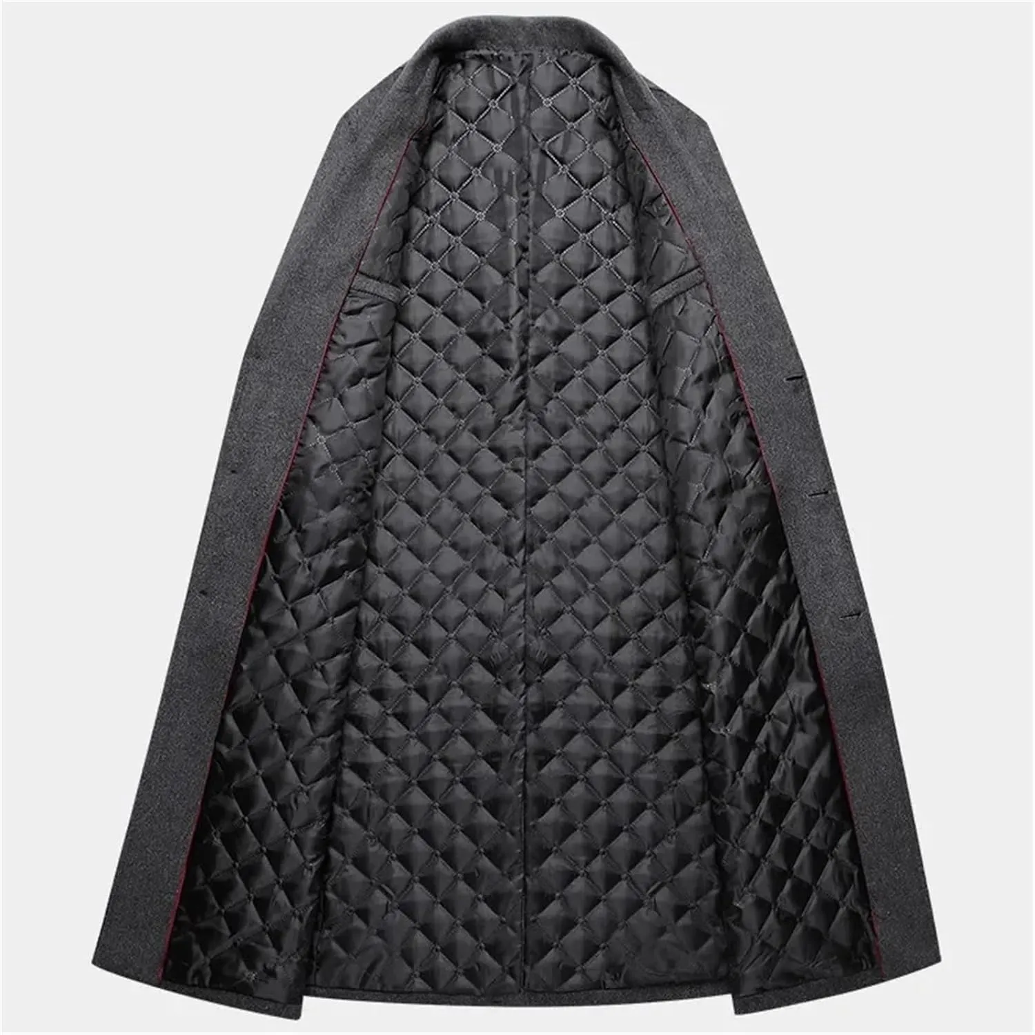 Winter Wool Trench Coat Men Thicken Long Cotton-Padded Overcoat Slim Business Casual Jacket Men Woolen Warm Outwear