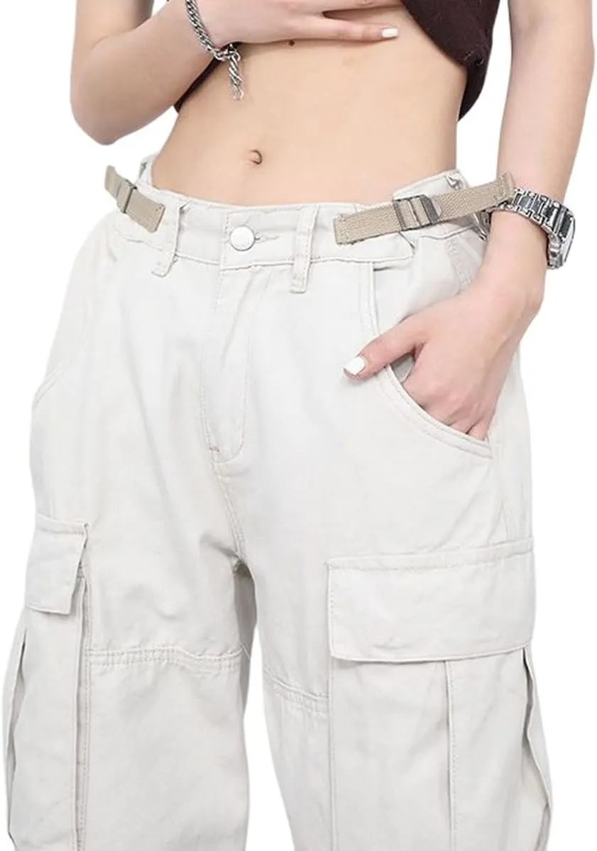 Women Cargo Pants Baggy Y2K Clothing Multi Pockets High Waist Loose Straight Leg Pants Vintage Grunge Aesthetic Clothes