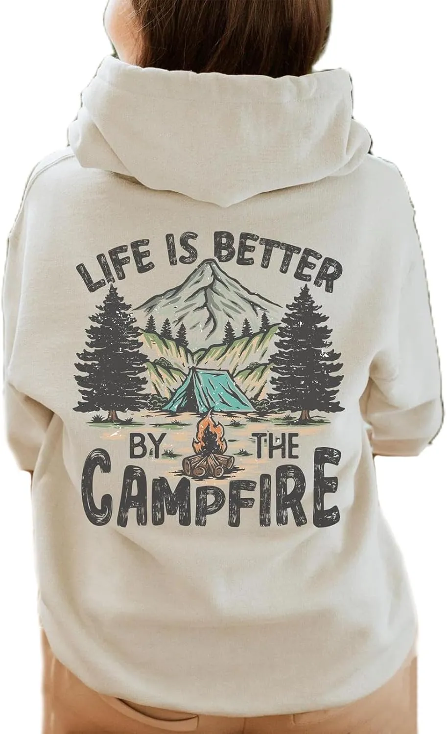 Women Graphic Oversized Hoodie Y2k Teen Girls Preppy Sweatshirt Long Sleeve Hooded Pullover Sweaters Aesthetic