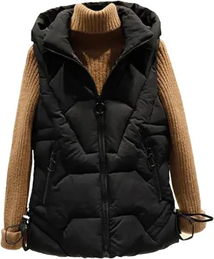 Women Sleeveless Vest Winter Warm Large Size Down Cotton Padded Female Veats Collar Sleeveless Waistcoat
